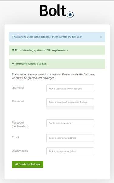 bolt-cms-installation